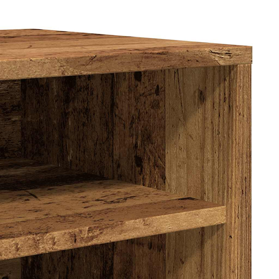 Schoenenkast 32x35x70 cm bewerkt hout oud houtkleurig