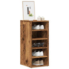 Schoenenkast 32x35x70 cm bewerkt hout oud houtkleurig (2 st)