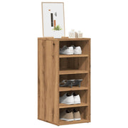 Schoenenkast 32x35x70 cm bewerkt hout artisanaal eiken