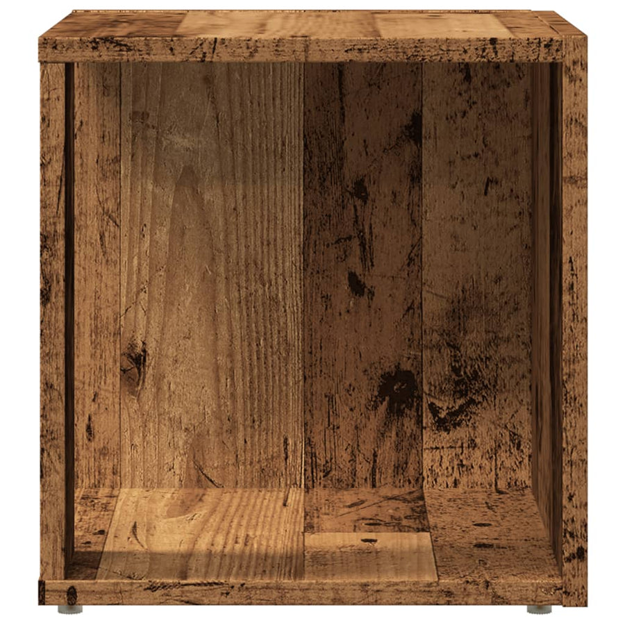 Bijzettafel 33x33x34 cm bewerkt hout oud houtkleurig