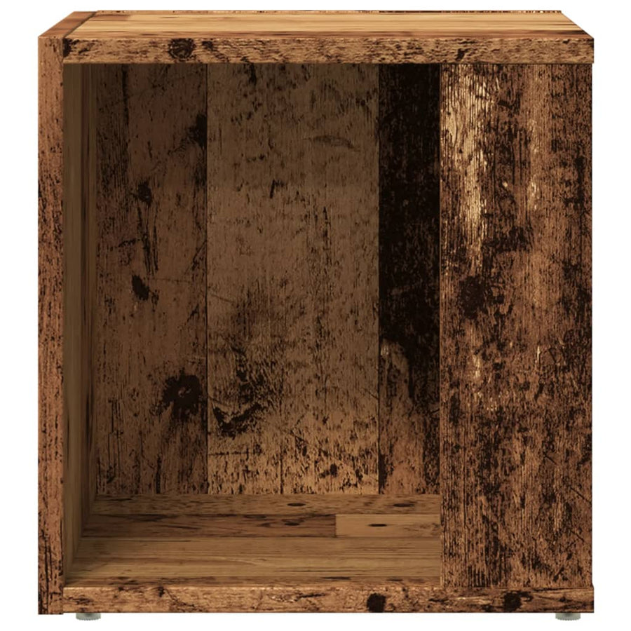 Bijzettafel 33x33x34 cm bewerkt hout oud houtkleurig