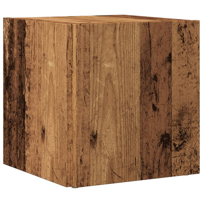 Bijzettafel 33x33x34 cm bewerkt hout oud houtkleurig