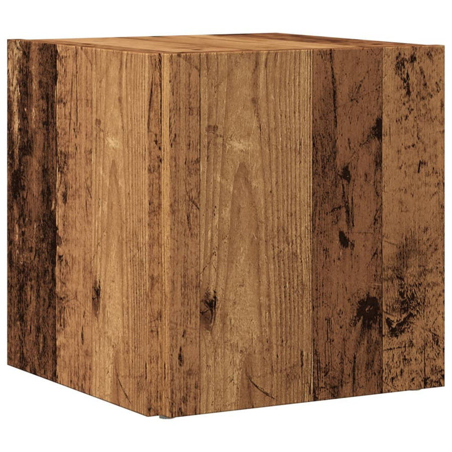 Bijzettafel 33x33x34 cm bewerkt hout oud houtkleurig