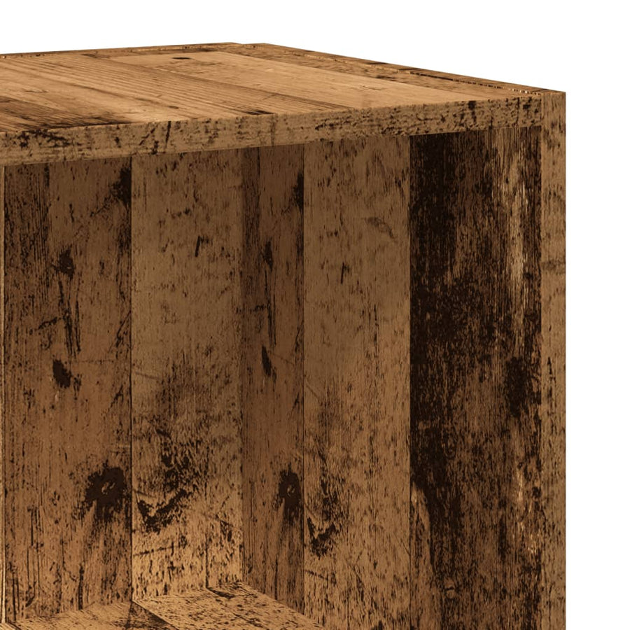 Bijzettafel 33x33x34 cm bewerkt hout oud houtkleurig