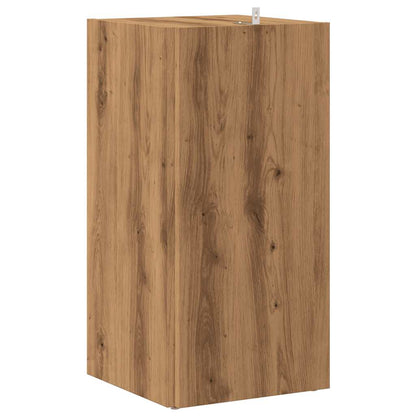 Hoekkast 33x33x67 cm bewerkt hout artisanaal eikenkleur