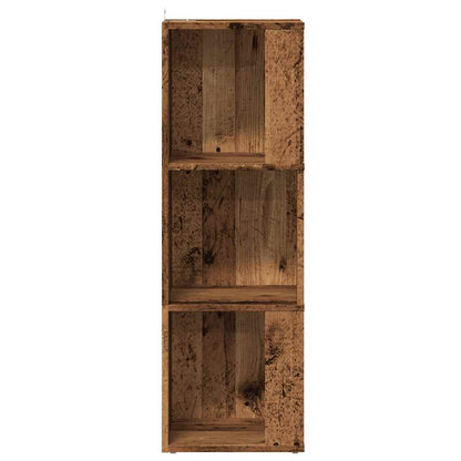 Hoekkast 33x33x100 cm bewerkt hout oud houtkleurig