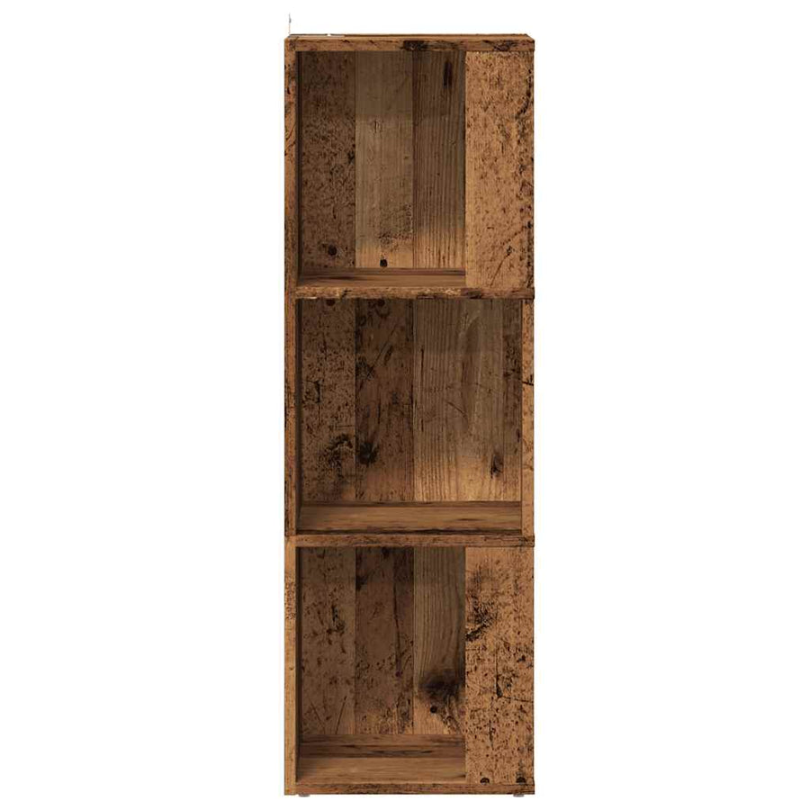 Hoekkast 33x33x100 cm bewerkt hout oud houtkleurig