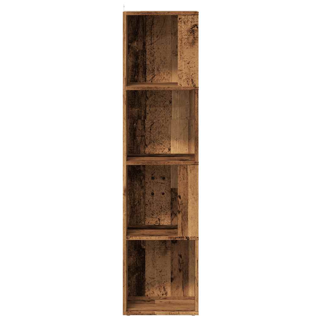 Hoekkast 33x33x132 cm bewerkt hout oud houtkleurig