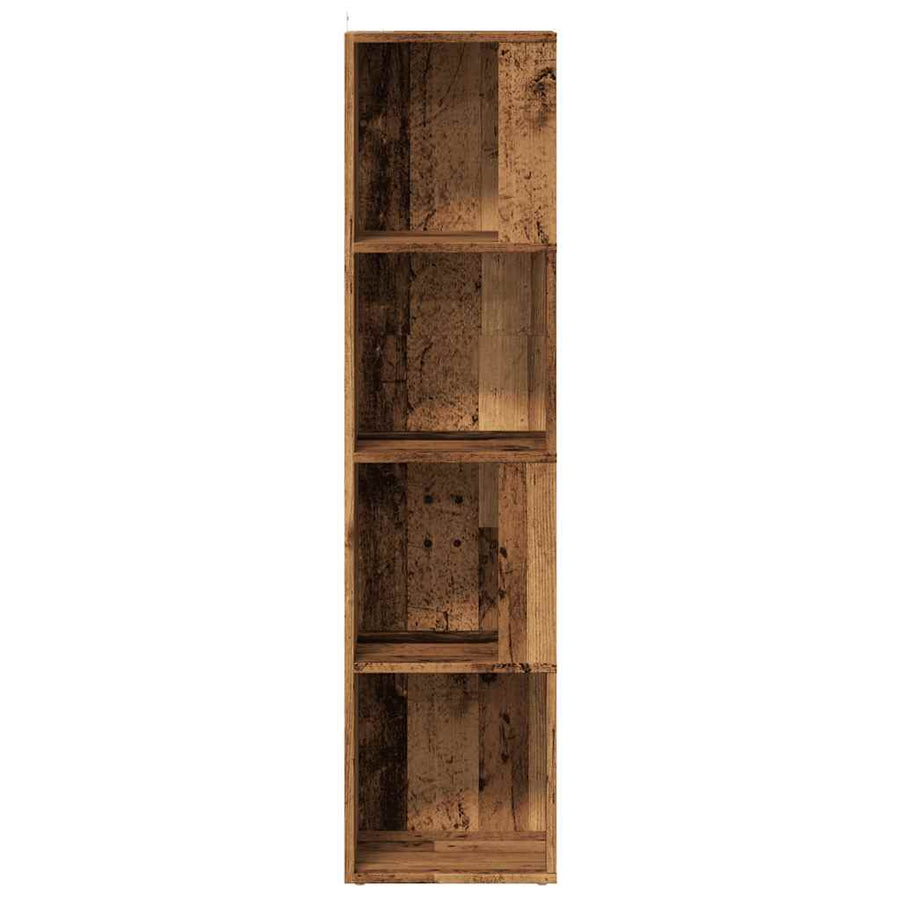 Hoekkast 33x33x132 cm bewerkt hout oud houtkleurig
