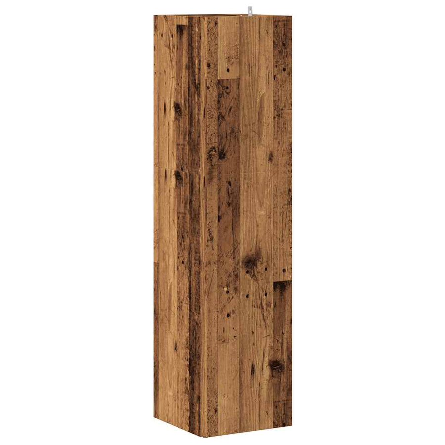 Hoekkast 33x33x132 cm bewerkt hout oud houtkleurig
