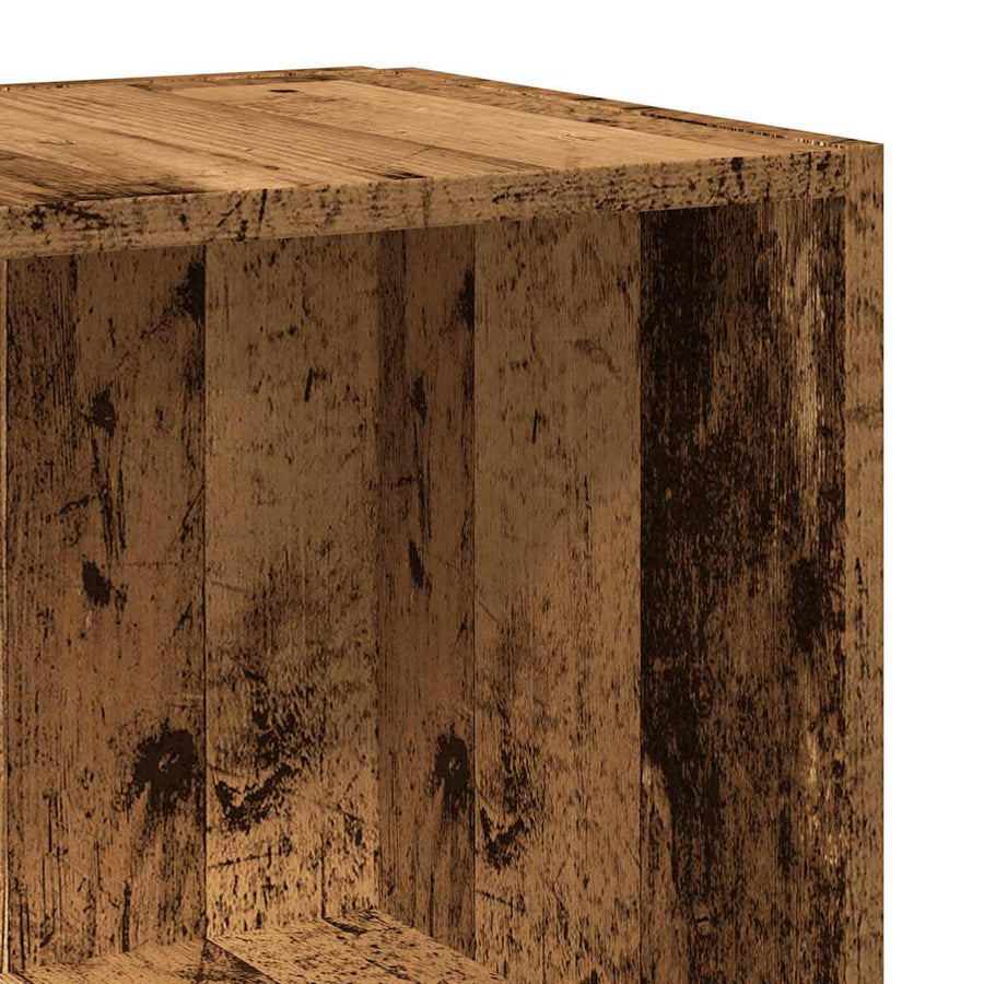Hoekkast 33x33x132 cm bewerkt hout oud houtkleurig