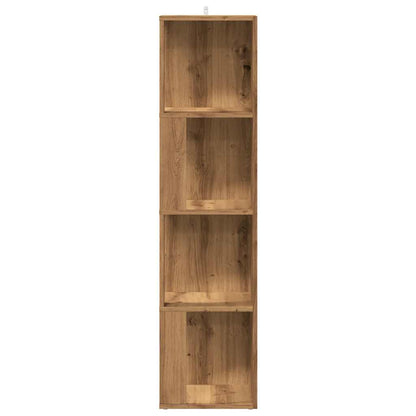 Hoekkast 33x33x132 cm bewerkt hout artisanaal eikenkleur