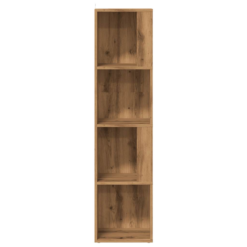 Hoekkast 33x33x132 cm bewerkt hout artisanaal eikenkleur