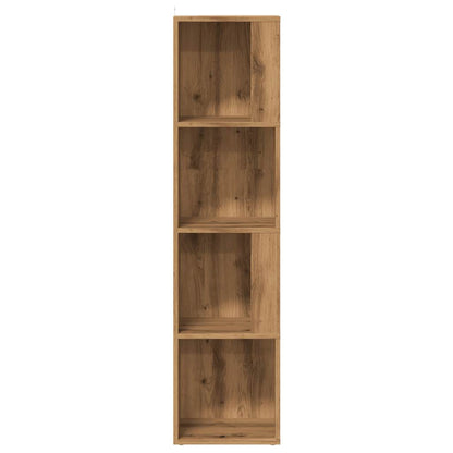 Hoekkast 33x33x132 cm bewerkt hout artisanaal eikenkleur