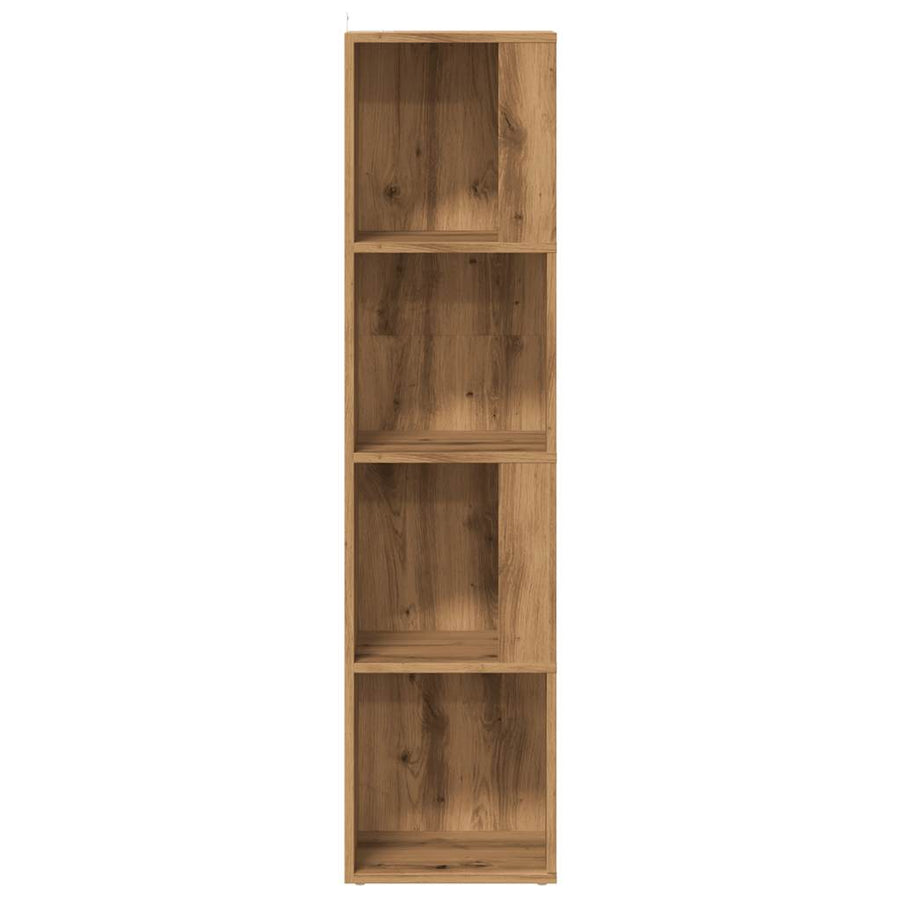 Hoekkast 33x33x132 cm bewerkt hout artisanaal eikenkleur