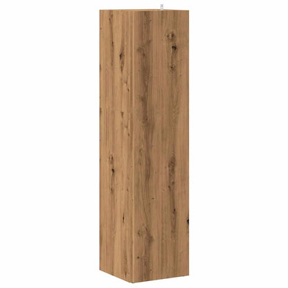 Hoekkast 33x33x132 cm bewerkt hout artisanaal eikenkleur