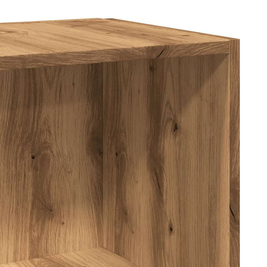 Hoekkast 33x33x132 cm bewerkt hout artisanaal eikenkleur
