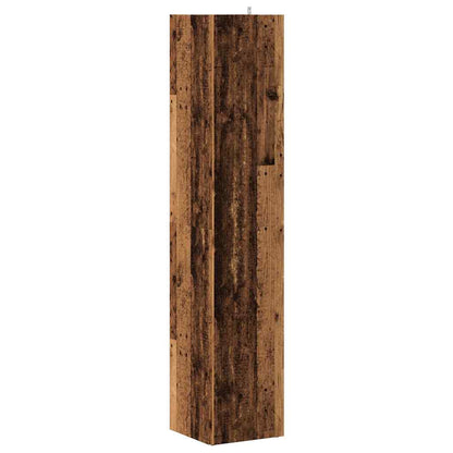 Hoekkast 33x33x165 cm bewerkt hout oud houtkleurig