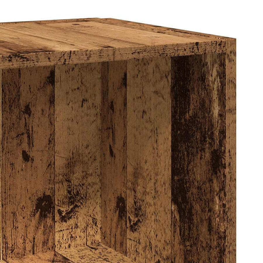 Hoekkast 33x33x165 cm bewerkt hout oud houtkleurig