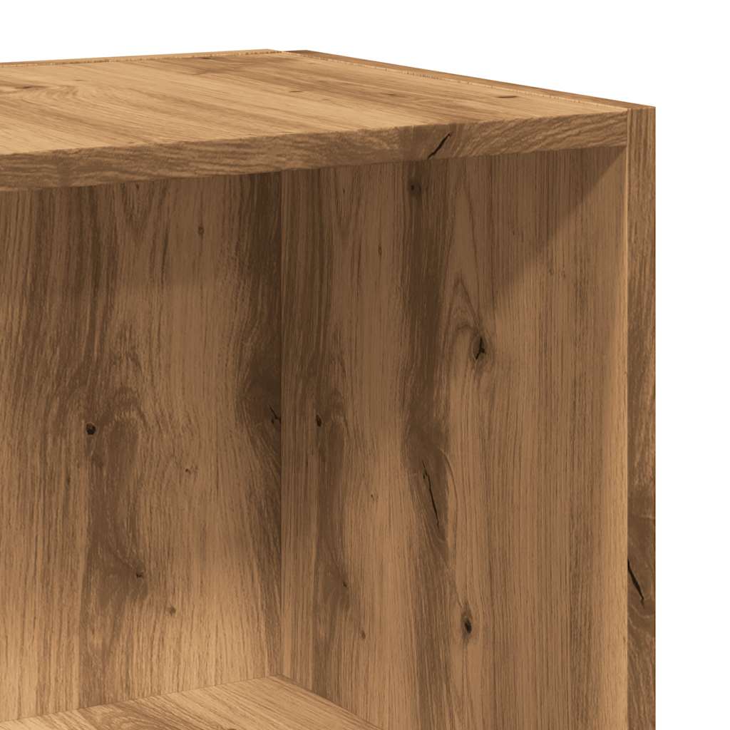 Hoekkast 33x33x165 cm bewerkt hout artisanaal eikenkleur