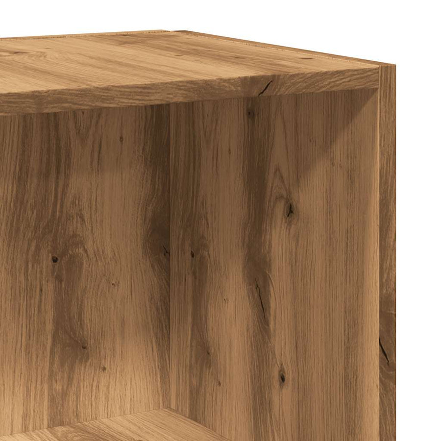 Hoekkast 33x33x165 cm bewerkt hout artisanaal eikenkleur