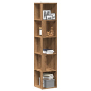 Hoekkast 33x33x165 cm bewerkt hout eikenkleur
