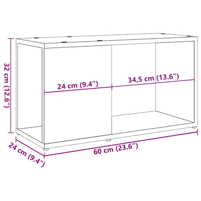 Tv-meubel 60x24x32 cm bewerkt hout artisanaal eikenkleur