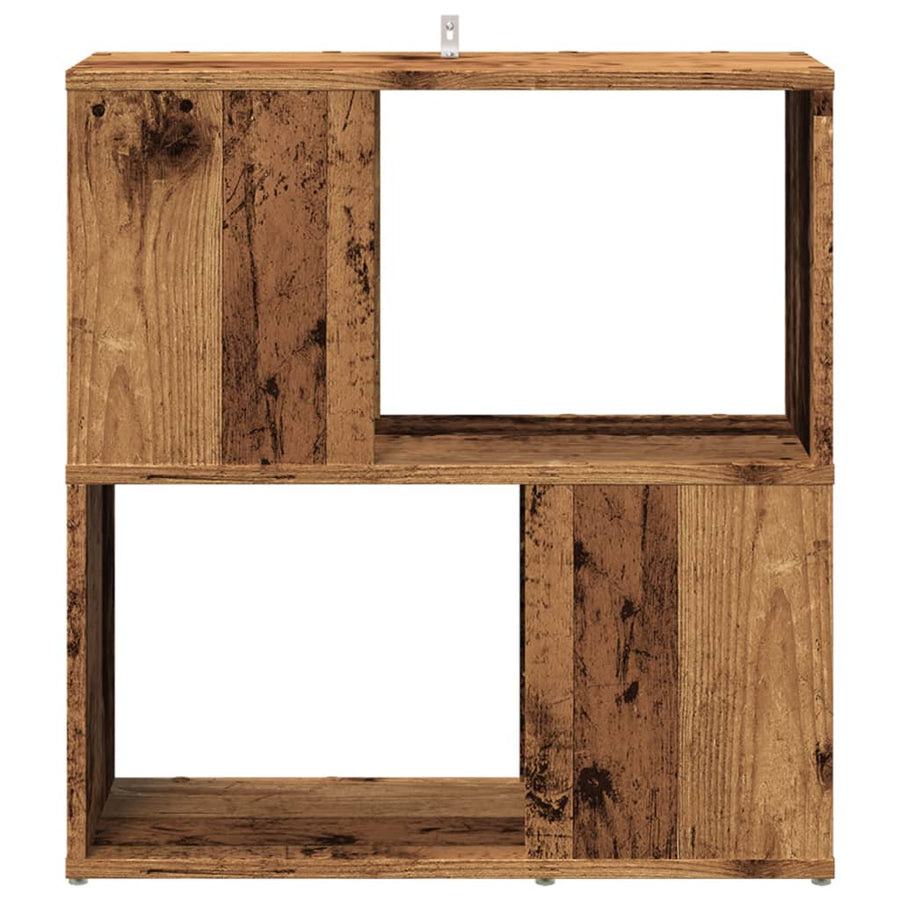 Boekenkast 60x24x63 cm bewerkt hout oud houtkleurig