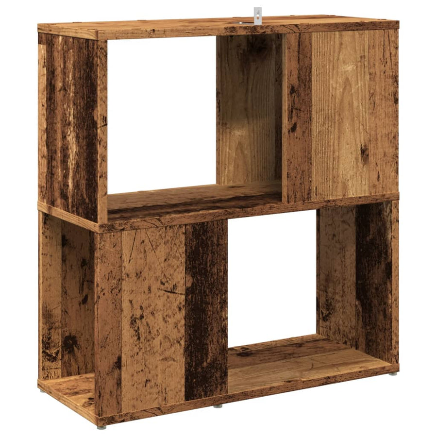 Boekenkast 60x24x63 cm bewerkt hout oud houtkleurig