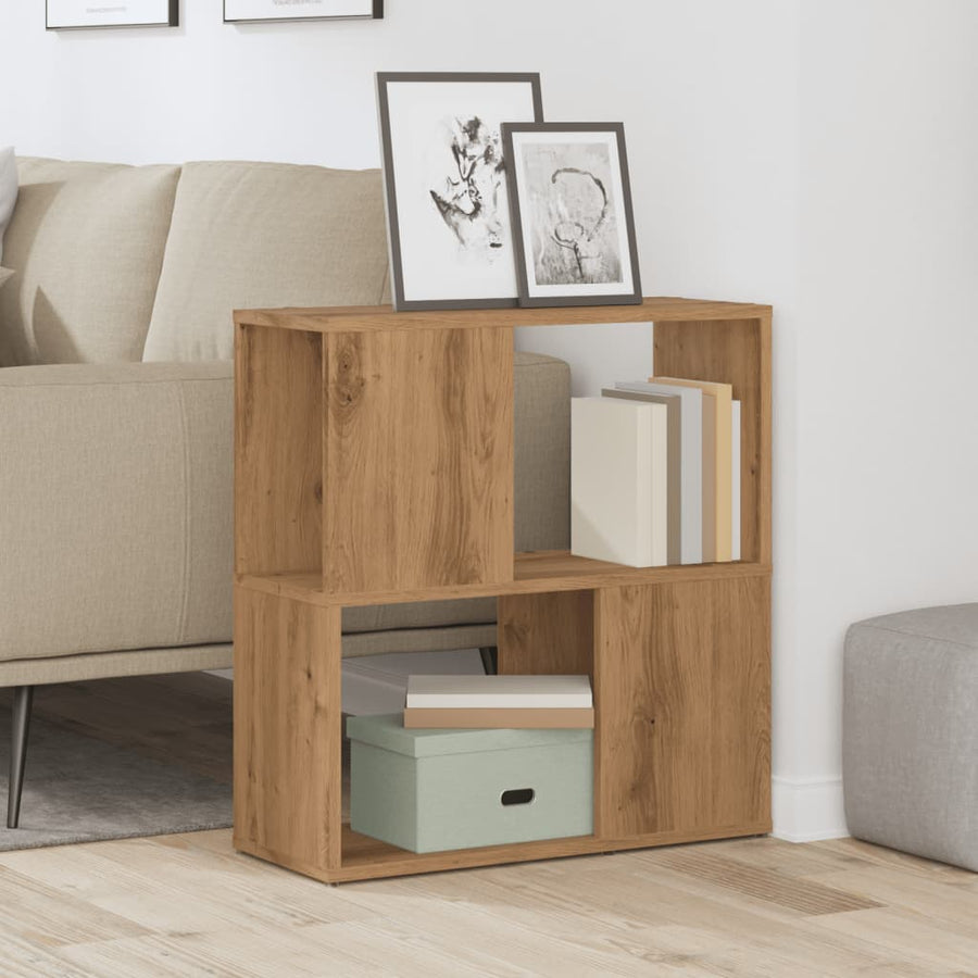 Boekenkast 60x24x63 cm bewerkt hout artisanaal eikenkleur