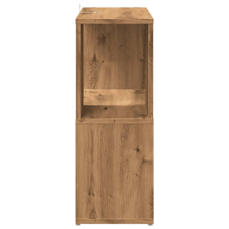 Boekenkast 60x24x63 cm bewerkt hout artisanaal eikenkleur