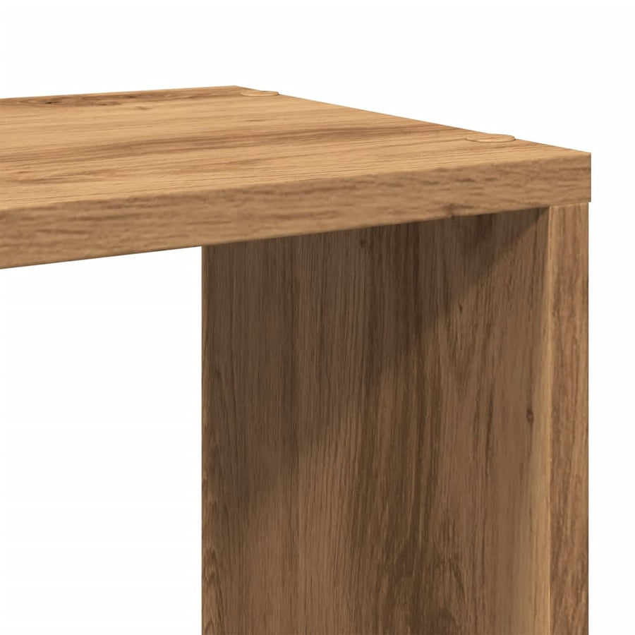 Boekenkast 60x24x63 cm bewerkt hout artisanaal eikenkleur