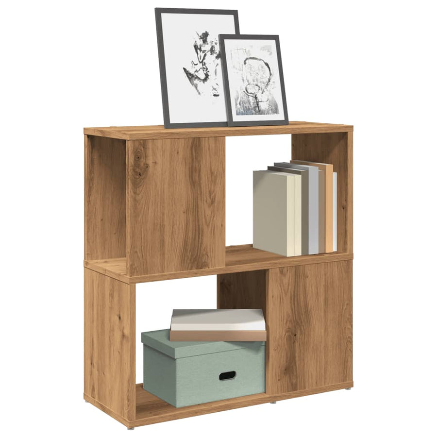 Boekenkast 60x24x63 cm bewerkt hout artisanaal eikenkleur