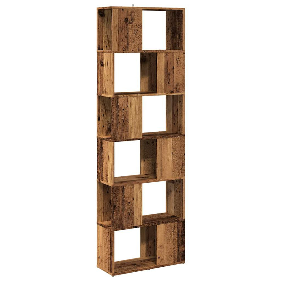 Boekenkast/kamerscherm 60x24x186 cm oud houtkleurig
