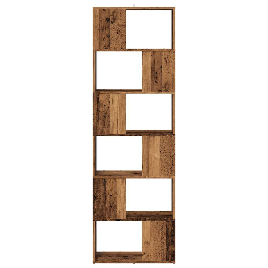 Boekenkast/kamerscherm 60x24x186 cm oud houtkleurig
