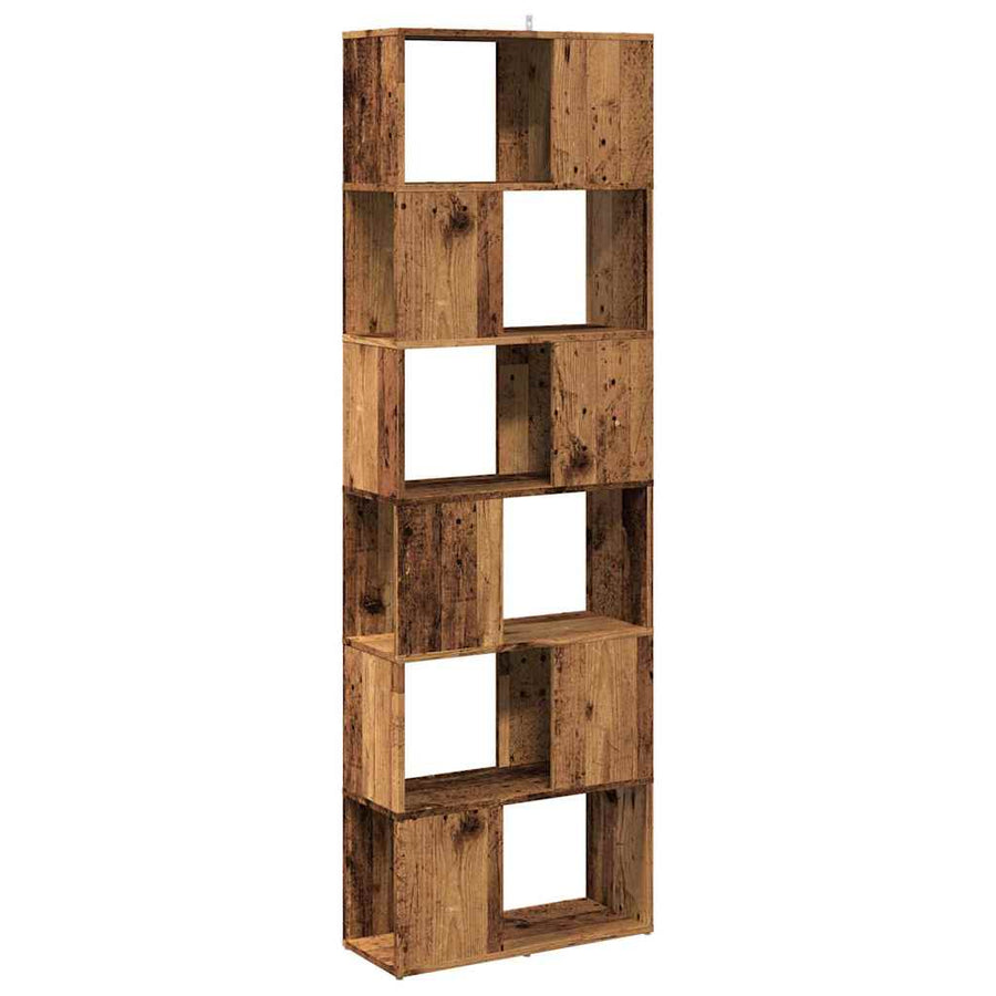 Boekenkast/kamerscherm 60x24x186 cm oud houtkleurig
