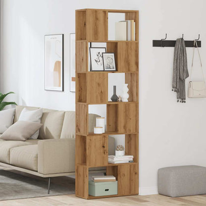 Boekenkast/kamerscherm 60x24x186 cm artisanaal eikenkleur