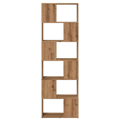 Boekenkast/kamerscherm 60x24x186 cm artisanaal eikenkleur