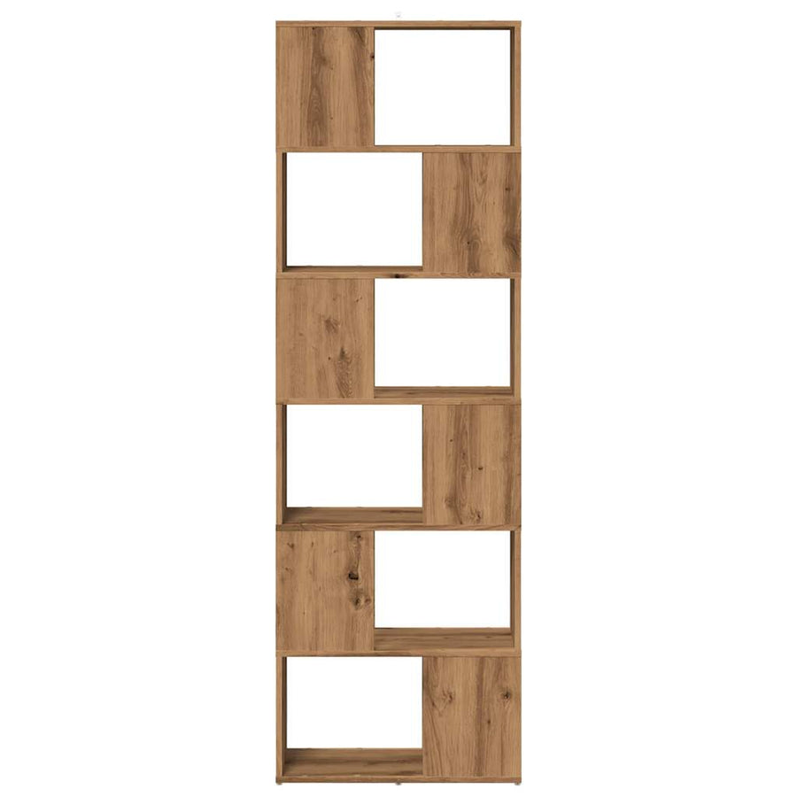 Boekenkast/kamerscherm 60x24x186 cm artisanaal eikenkleur