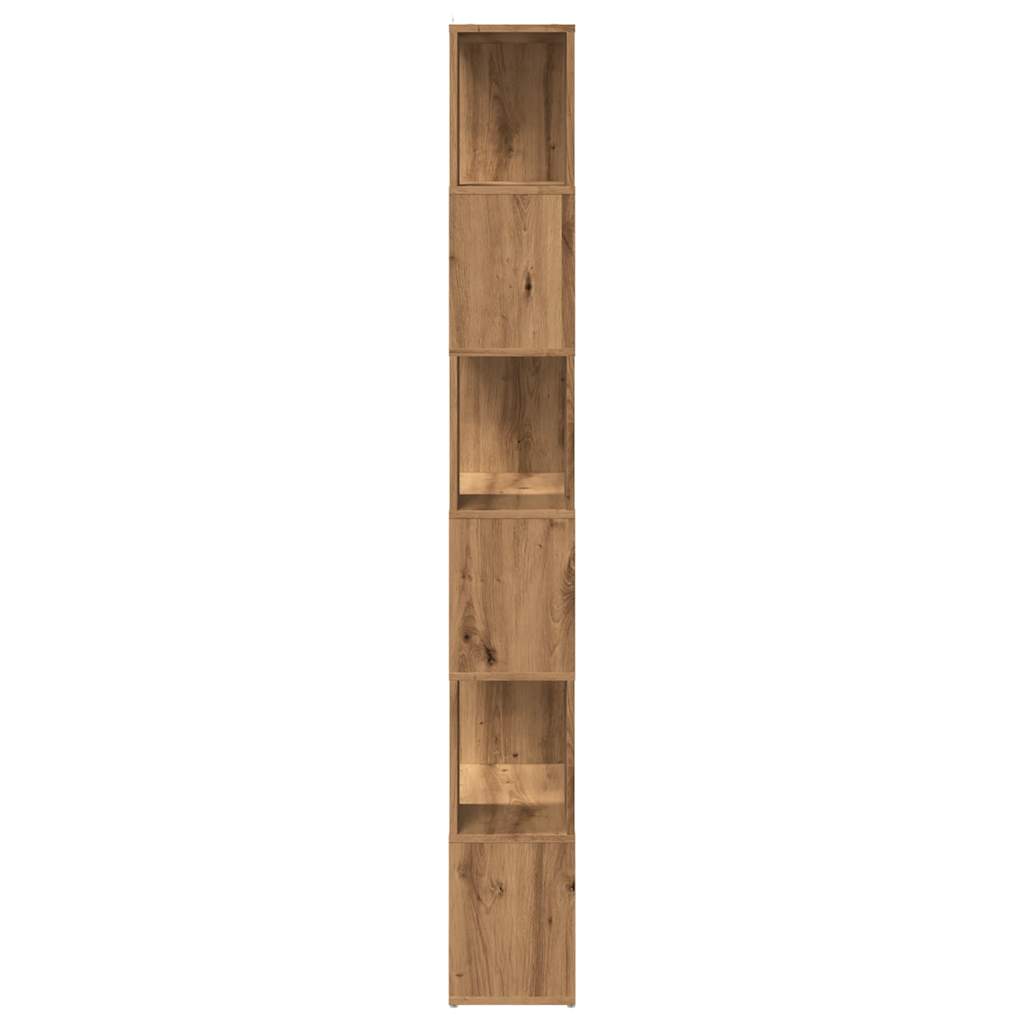 Boekenkast/kamerscherm 60x24x186 cm artisanaal eikenkleur