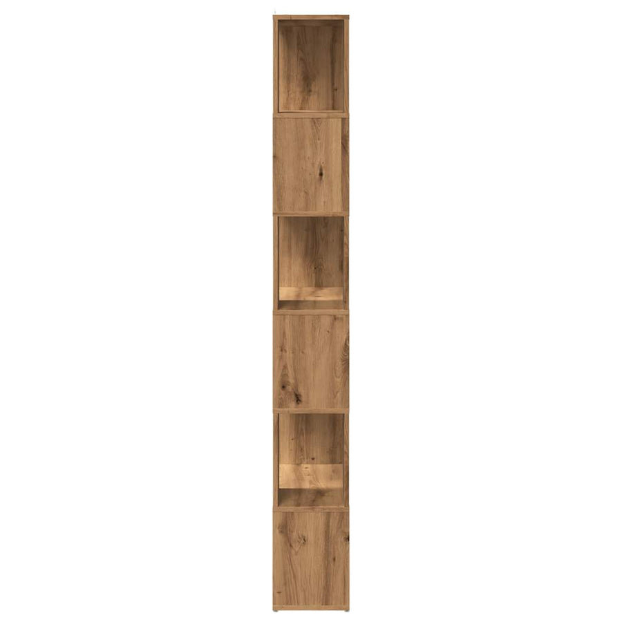 Boekenkast/kamerscherm 60x24x186 cm artisanaal eikenkleur