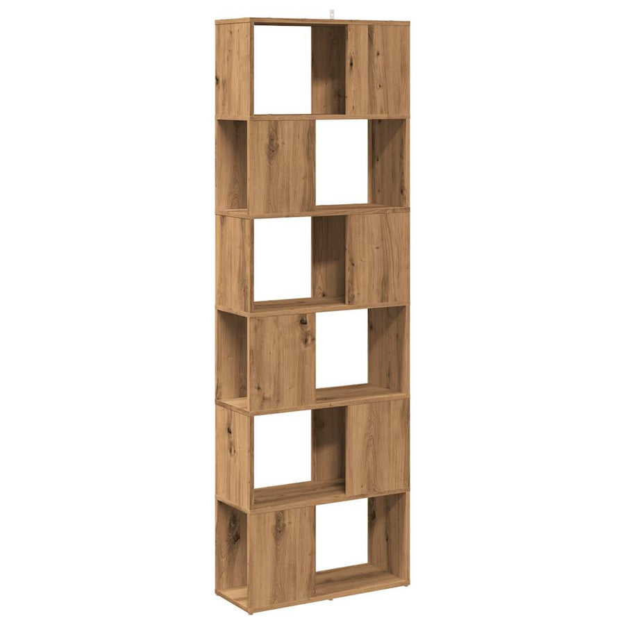 Boekenkast/kamerscherm 60x24x186 cm artisanaal eikenkleur