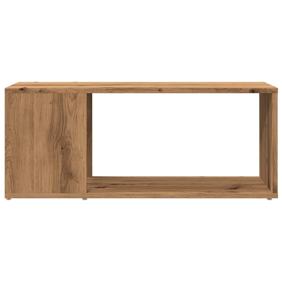 Tv-meubel 80x24x32cm bewerkt hout artisanaal eikenkleur