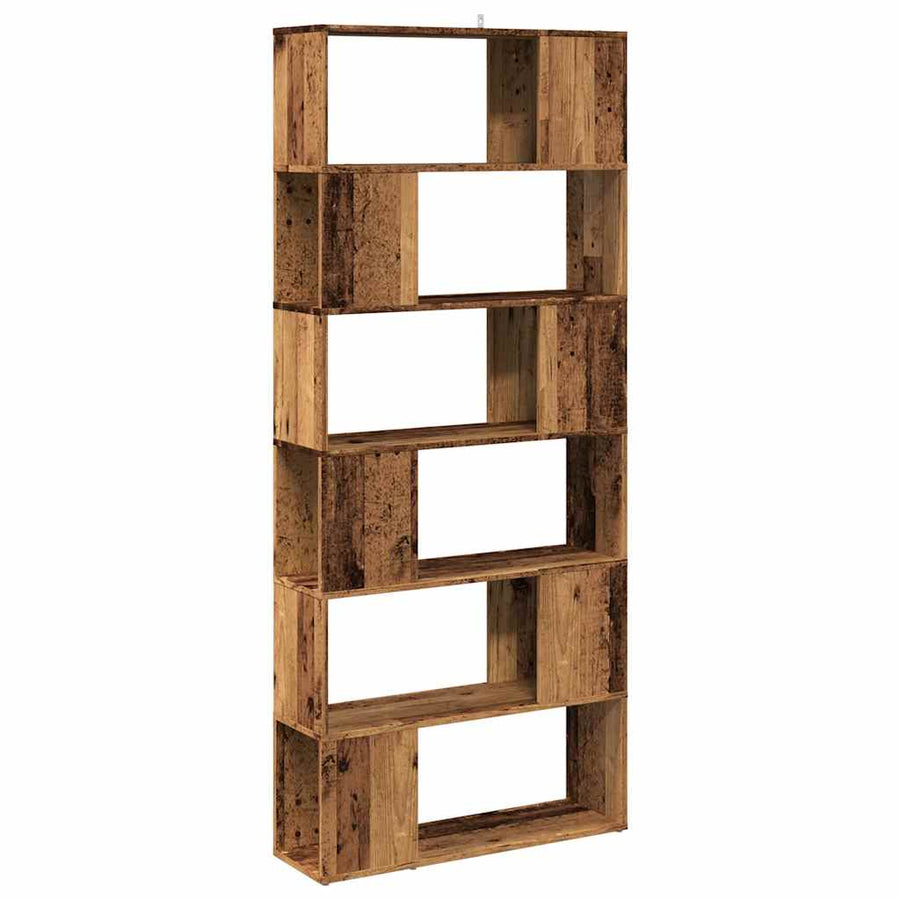 Boekenkast/kamerscherm 80x24x186 cm oud houtkleurig