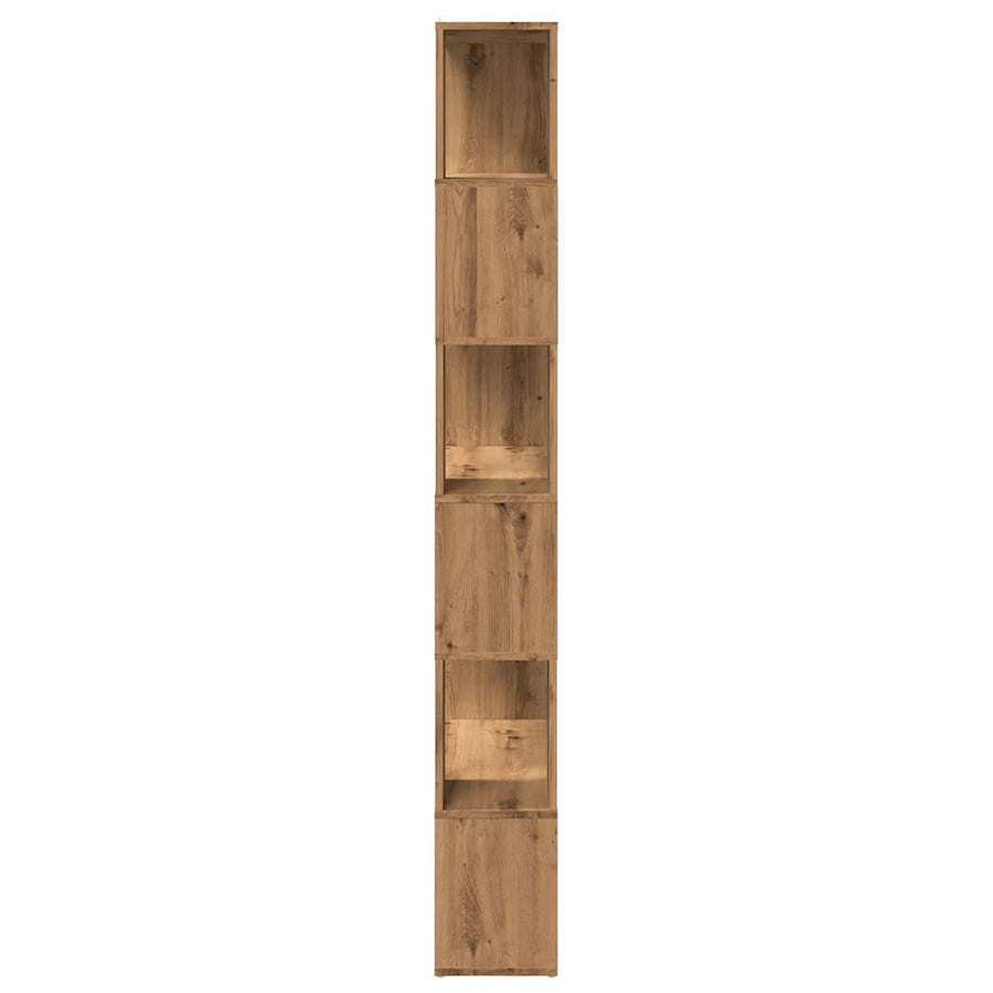 Boekenkast/kamerscherm 80x24x186 cm artisanaal eikenkleur