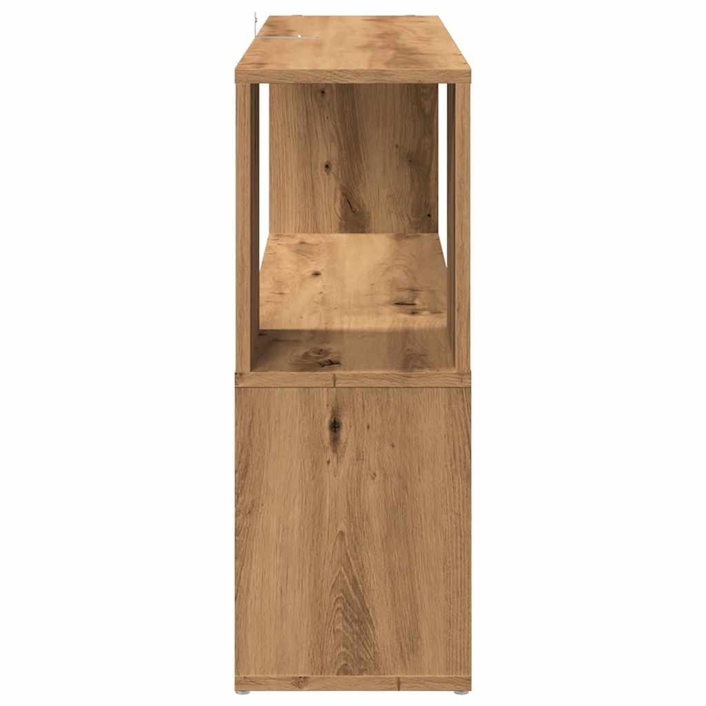 Boekenkast 100x24x63 cm bewerkt hout artisanaal eikenkleur