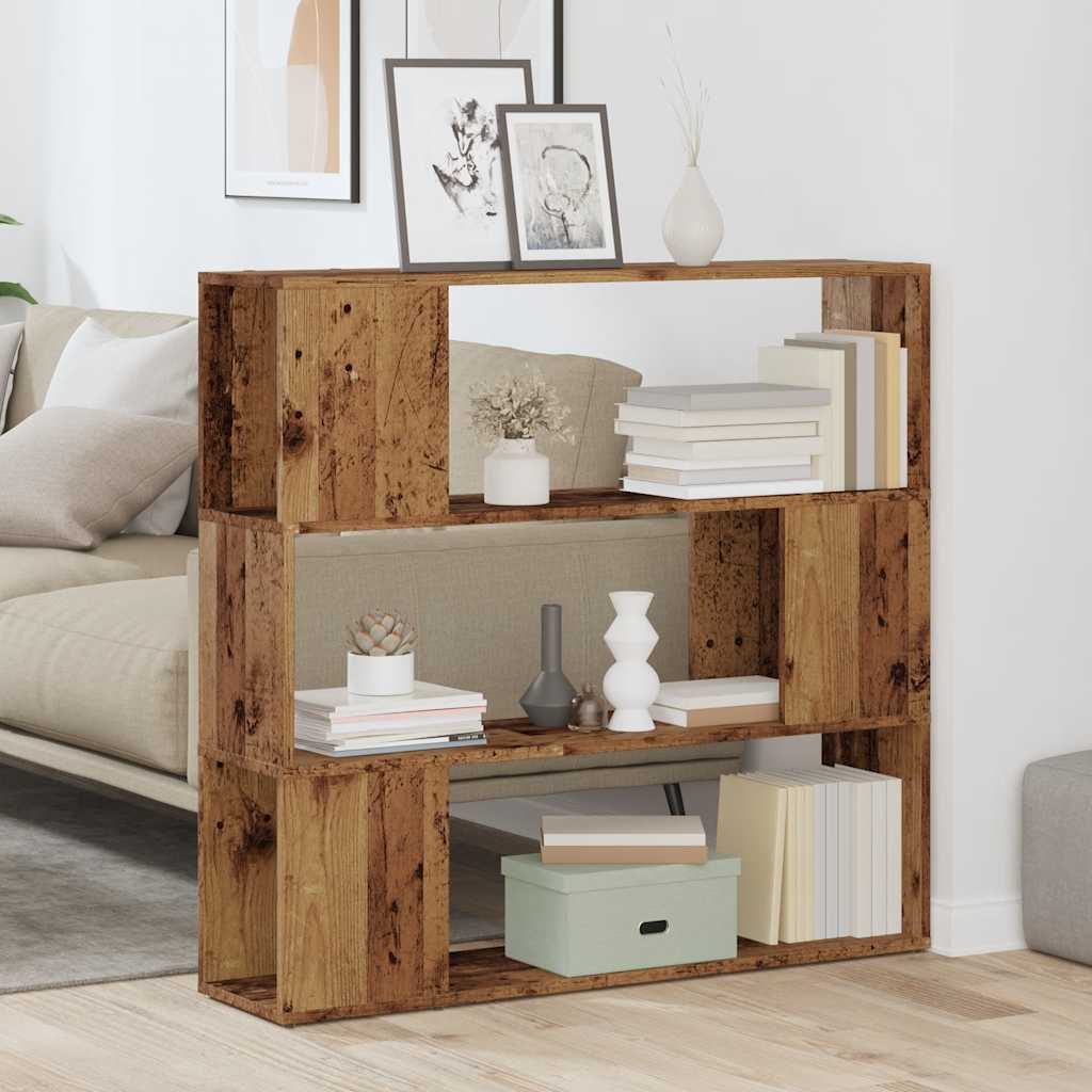 Boekenkast/kamerscherm 100x24x94 cm oud houtkleurig