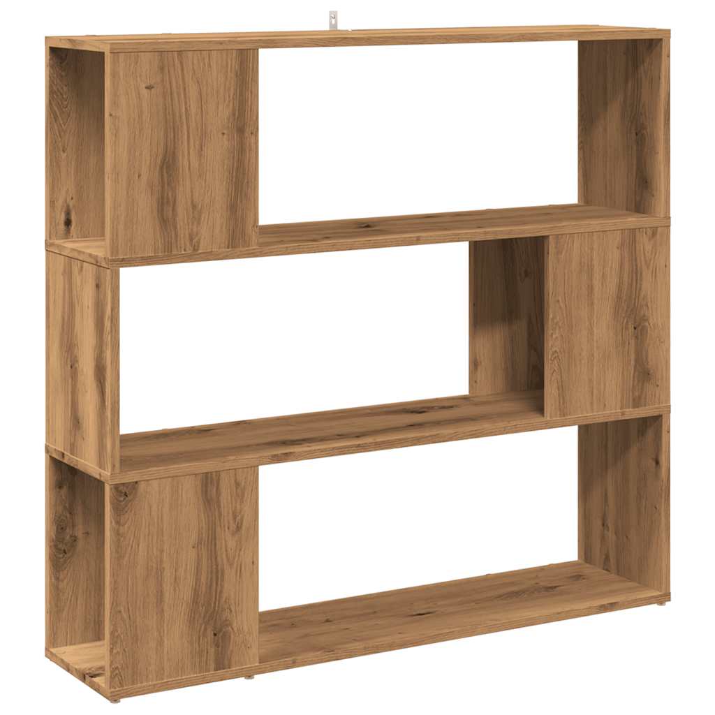 Boekenkast/kamerscherm 100x24x94 cm artisanaal eikenkleur