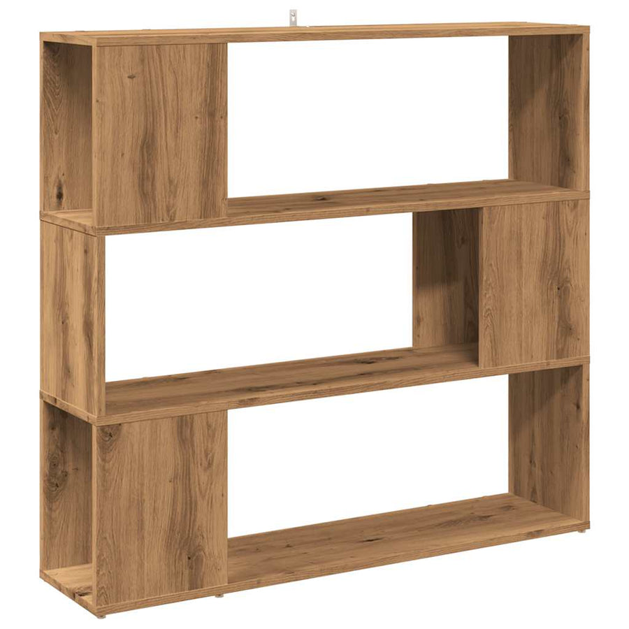 Boekenkast/kamerscherm 100x24x94 cm artisanaal eikenkleur