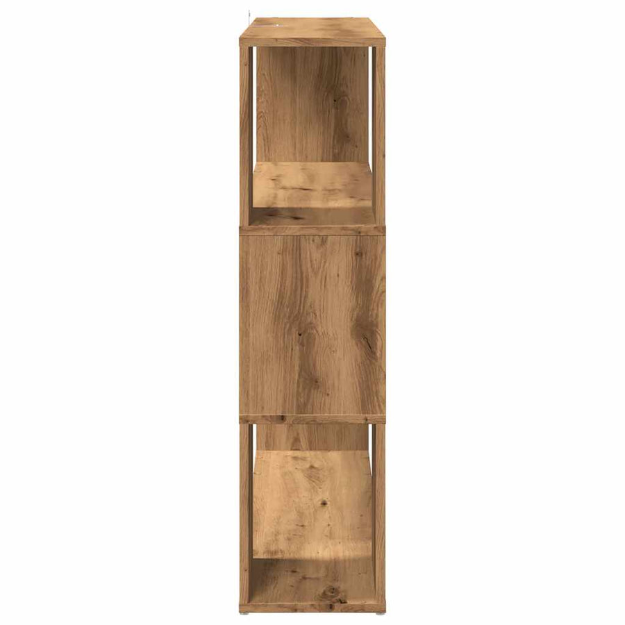 Boekenkast/kamerscherm 100x24x94 cm artisanaal eikenkleur